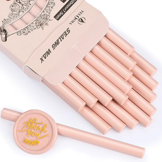 16 PCS Dirty Pink Small Glue Gun Sealing Wax Sticks for Mini Glue Gun, Make Wax Seals for Wedding Invitations/Thanks Card/Envelopes/Teenager Girls Xmas Gift Wrapping/Baby Shower Card Gifts