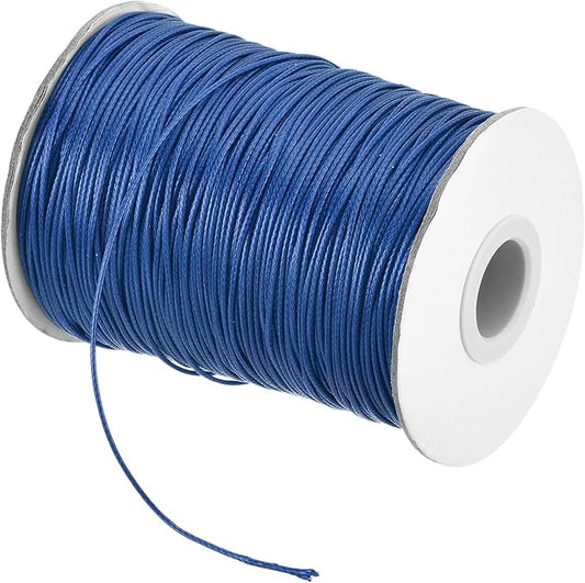 MECCANIXITY Waxed Cord 0.8mm Waxed Polyester Cord 175 Yard Wax String for Bracelet Making,Necklaces, Beading,Jewelry Making and DIY Crafts(Navy Blue)