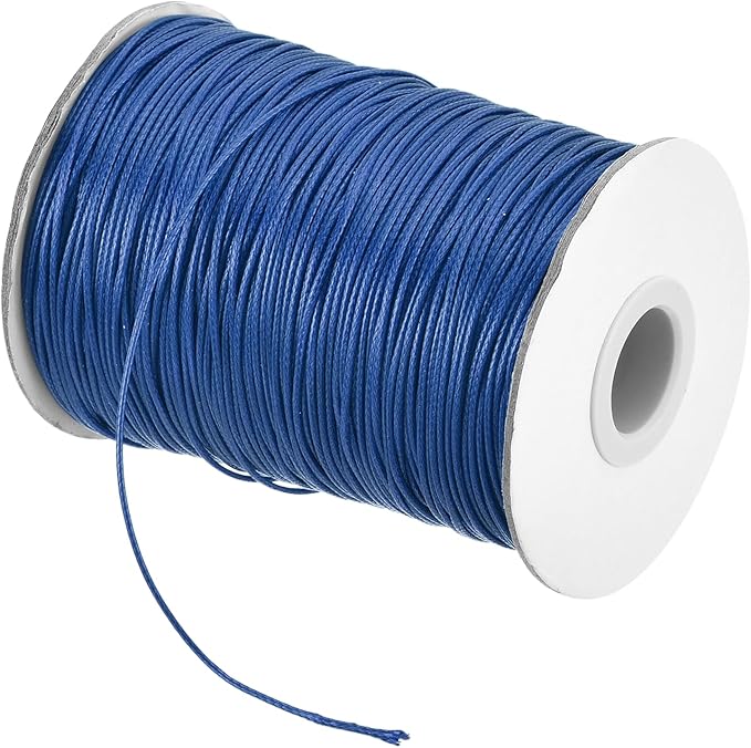 MECCANIXITY Waxed Cord 1.2mm Waxed Polyester Cord 175 Yard Wax String for Bracelet Making,Necklaces, Beading,Jewelry Making and DIY Crafts(Navy Blue)