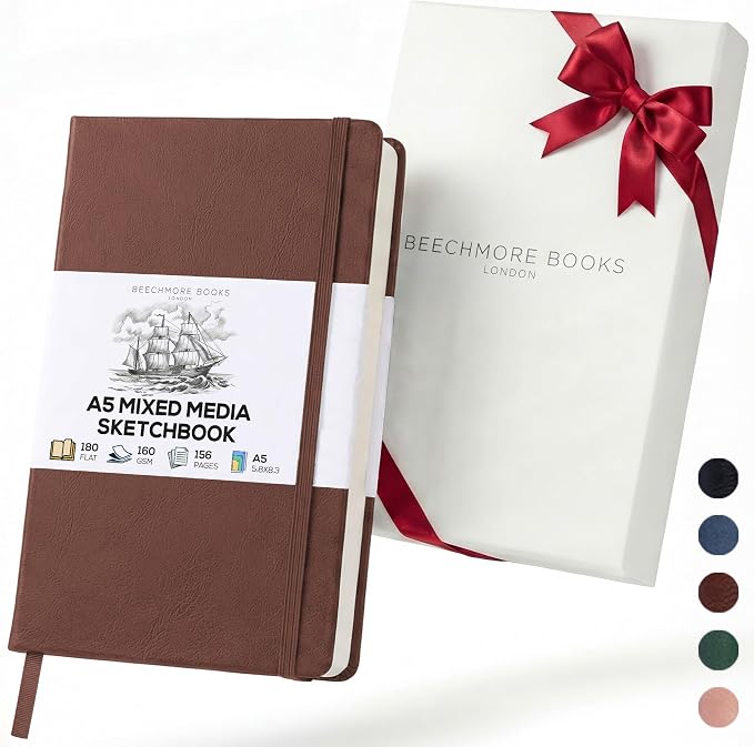 Beechmore Books A5 Mixed Media Sketchbook by BeechmoreBooks