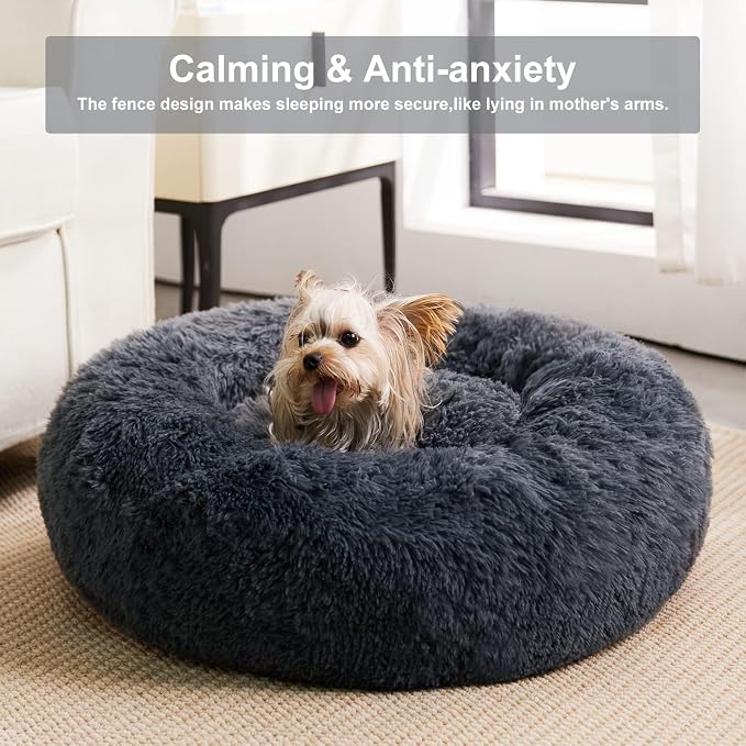 WNPETHOME Donut Dog Beds Large Sized Dog, Anti-Anxiety Caming Large Pet Bed - Image 2