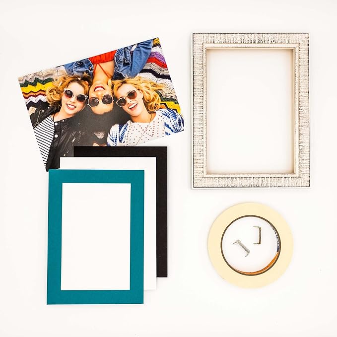 11x14 Mat for 8.5x11 Photo - Precut Teal Blue Picture Matboard for Frames 11 x 14 Inches - Bevel Cut Matte to Display Art 8.5 x 11 Inches - Acid Free Pack of 10 MATS with Backing Boards & Clear Bags