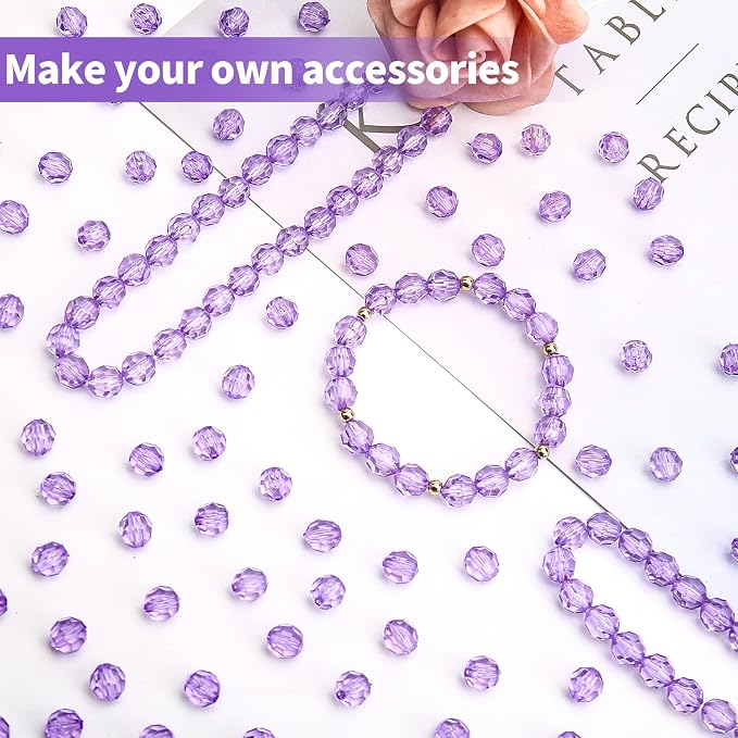BONNY BOXX 2000pcs 4mm Acrylic Faceted Round Crystal Beads Transparent Light - Image 4