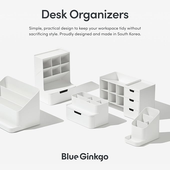 BLUE GINKGO Hive Pen Desk Organizer, Made in Korea | 6 Compartments. Full - Image 6