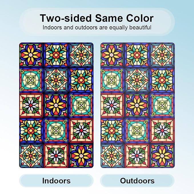 Window UV Protection Privacy Film:Non-Adhesive Static Cling Decorative Window - Image 3