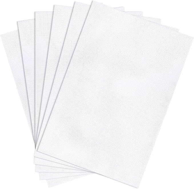 Caydo 6 Pieces Aida Cloth 14 Count White Cross Stitch Fabric by Caydo
