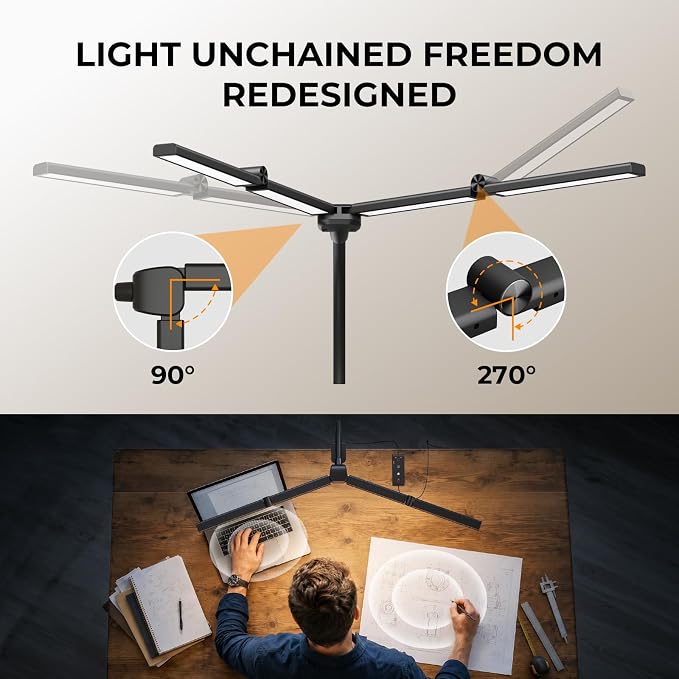 LED Desk Lamps for Home Office, Adjustable Swing Arm Desk Lamp - Image 2