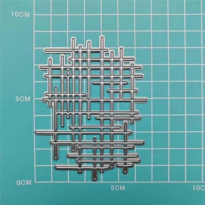 1Pc Silver Irregular Lines Metal Cutting Dies for Card Making, Paper Embossing Die-Cuts Sets, DIY Scrapbooking Photo Album Arts Crafts Templates, Stencils for Holiday Christmas Decoration，Scrapbooking