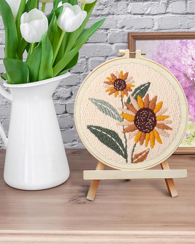ERKOON Punch Needle Kit Beginners Adults, DIY Easy Flower Embroidery Set - Image 6