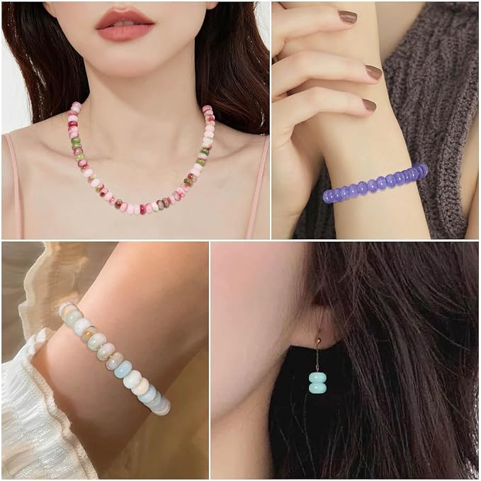 Songxi 5x8mm Natural Deep Blue Stone Rondelle Beads, Gemstone - Image 5