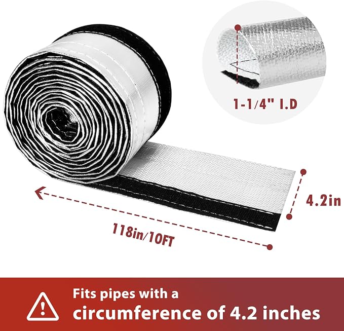 Wire Heat Shield Wrap for Car Hose Lines, 1-1/4" I.D.x 10FT, - Image 2
