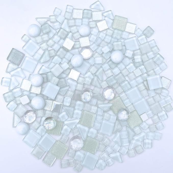 LITMIND 1.1 LB White Irregular Glass Mosaic Tiles - Image 6