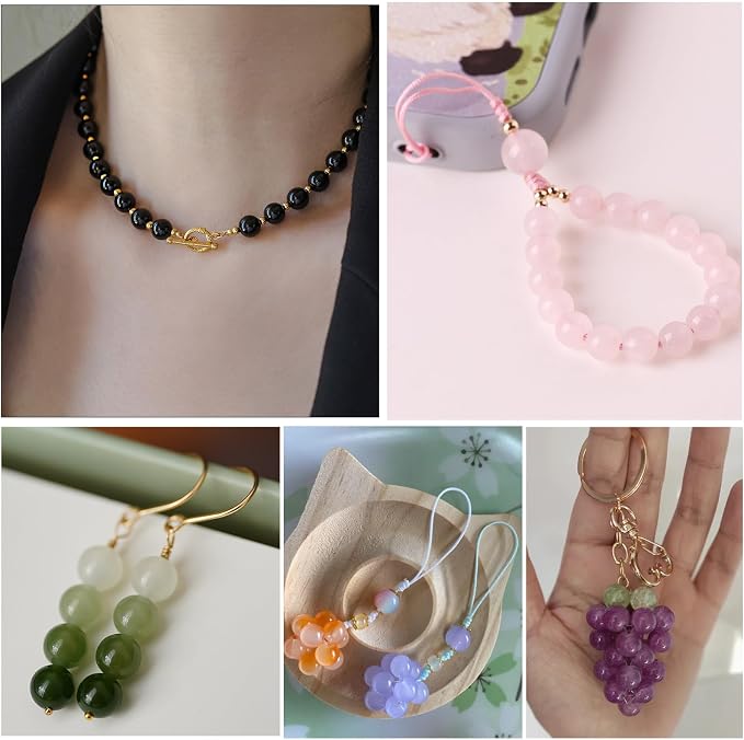 Funtopia 8mm Glass Beads for Bracelets, Crystal Beads for Jewelry Making | - Image 6