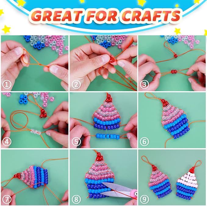 Iooleem Glitter Pony Beads, Beads - Image 4