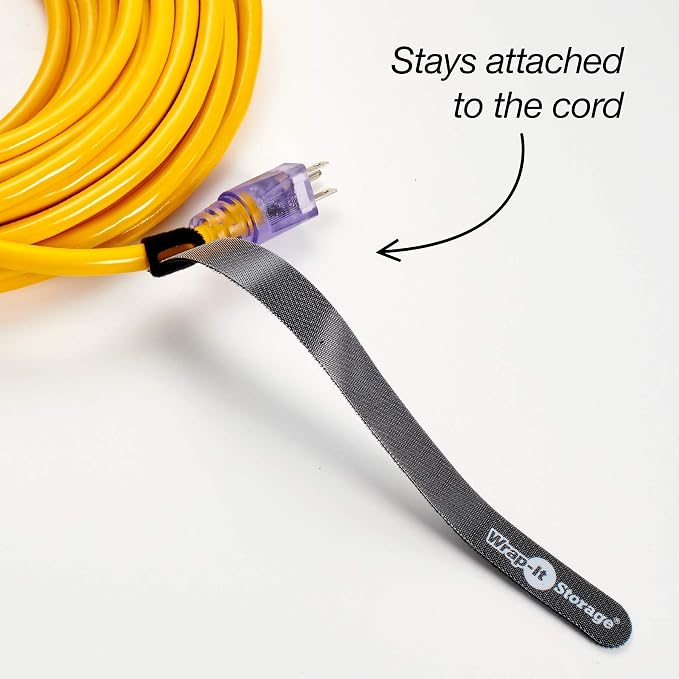 Self-Gripping Cable Ties by Wrap-It Storage, 12 Inch Straps – Reusable Hook and - Image 4