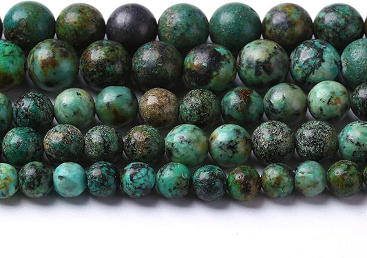6mm 60pcs Natural African Turquoise Stone Beads for Jewelry Making Round Loose Gemstone Beads DIY Bracelet Necklace Earrings