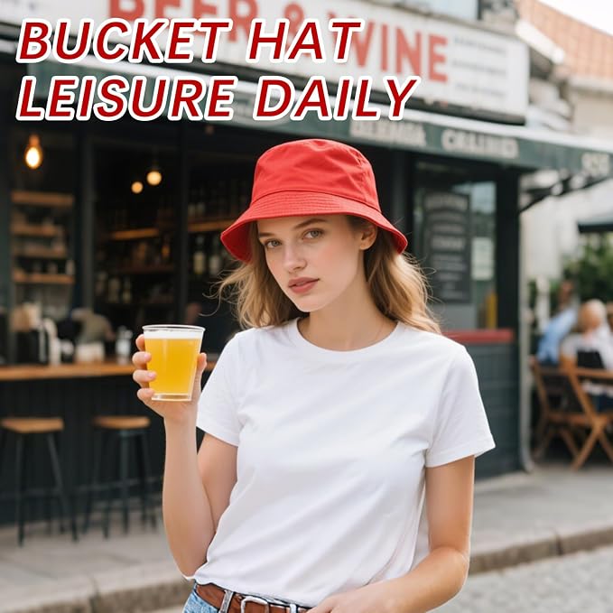 Bucket Hats Bulk Solid Color DIY Blank Hat Bucket Hats - Image 4