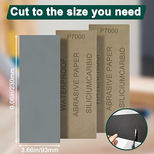 10PCS Sand Paper 7000 Grit Sandpaper Sheets, 9 x 3.6 Inch Wet Dry Sandpaper Sheets, Sand Paper for Metal, Wood Furniture, Automotive and Crafts