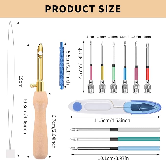 14 Pcs Punch Needle Kit with Storage Box, Adjustable Punch Needle Tool Includes - Image 2