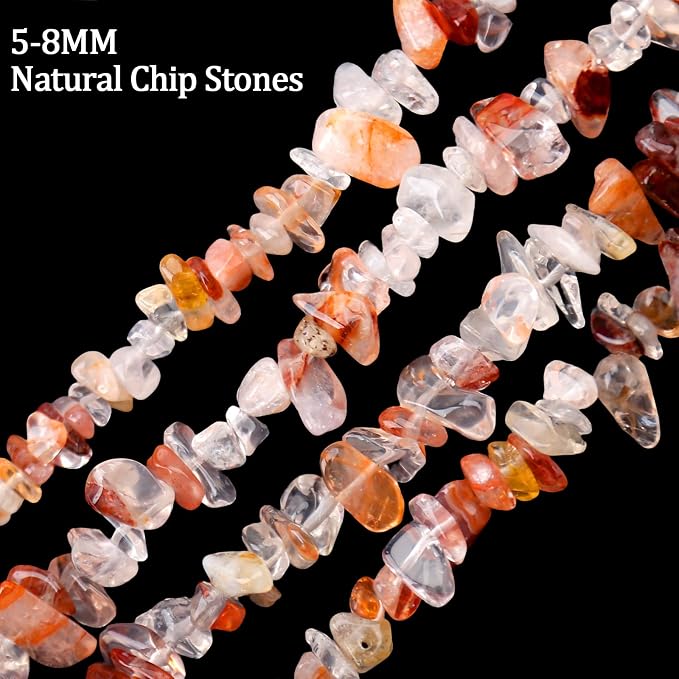 456 PCs Natural Chip Stone Beads, 5-8mm Irregular Multicolor Gemstones Loose - Image 3