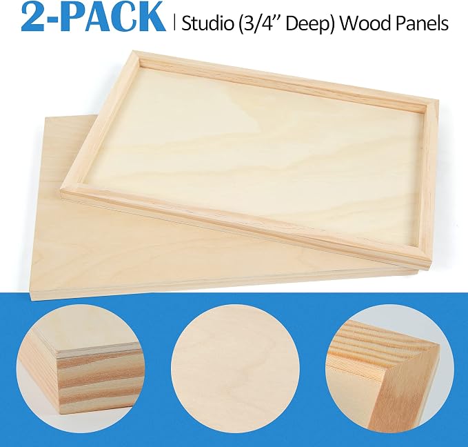 Falling in Art 2 Pack 11x17 Unfinished Birch Wood Panels Kit - Image 3
