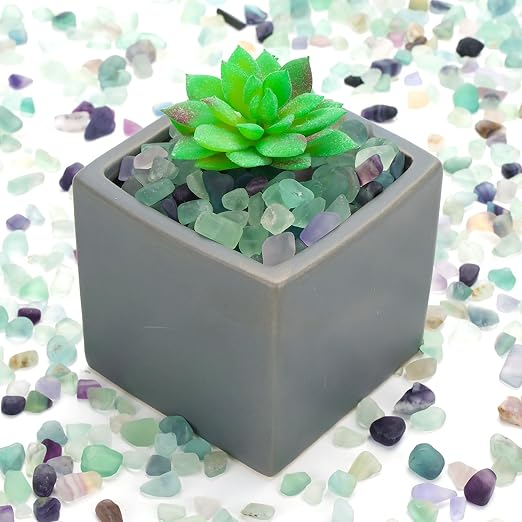 1 Lb Decorative Crystal Pebbles Irregular Shaped Fluorite Stones Small Tumbled - Image 3