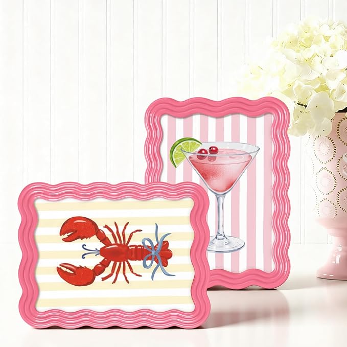 AceOrbit 5 x 7 Colorful Scalloped Picture Frame Scallop Edges Maximalist - Image 4