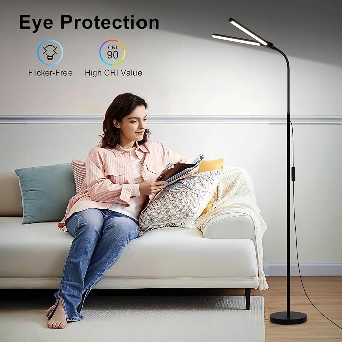 LED Floor Lamp, 18W/2000LM Bright Reading Floor Lamp - Image 5