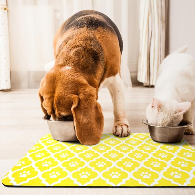 Dog Food Mat 12X20 Inch Pet Feeding Absorbent Mats - Image 7