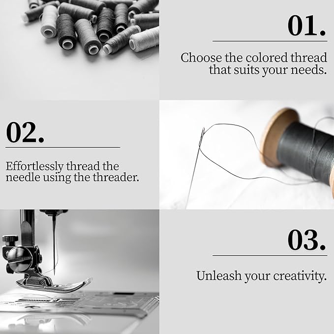 2 Colors Serger Sewing Thread and Small Scissors - 10 Cones Threads of 500 Yards Each Spool | Sewing Clips Quilting Materials Heavy-Duty Sewing Machine Threads and Small Scissors | Lace,Ribbon Yarn