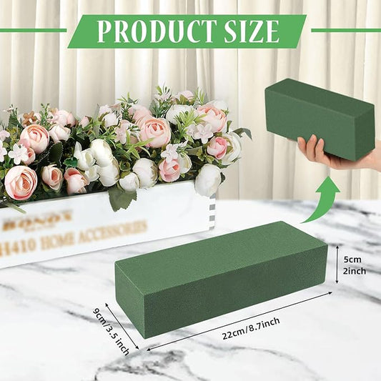 Gardace 2 Pack Floral Foam Blocks Each (8.7"L x 3.5"W x 2"H), Green Wet and Dry Floral Foam, Used for Fresh Flowers and Artificial Flowers, Plant Foam is Suitable for Wedding, Festival Decoration