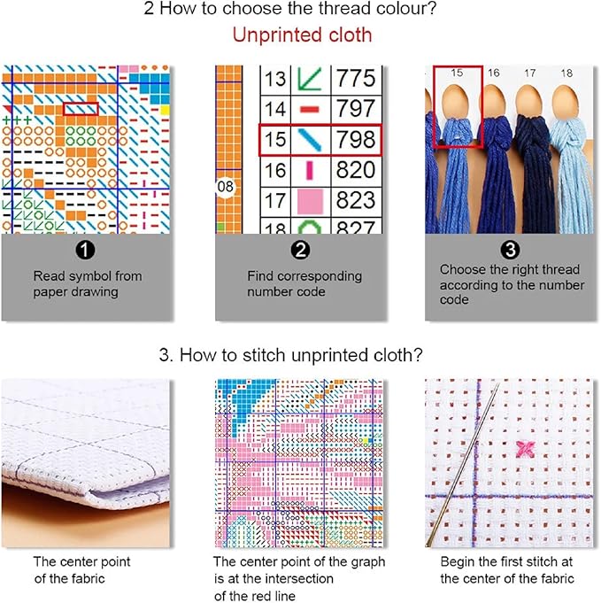 Foxdiviy Stamped Cross Stitch Kits for Beginners Full Range of Cross Stitching 11 CT Printed Cross Stitch Kits for Kids Adults Cross Stitch Patterns Needlepoint Kits-ColorSkeleton Flowers 16x20 inch