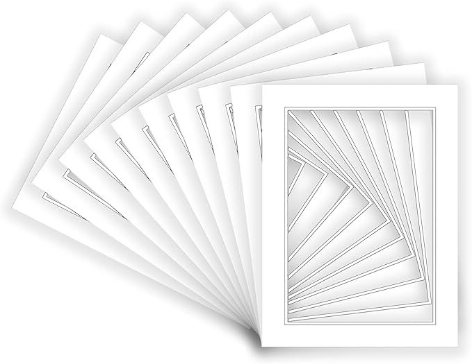 12x16 Mat for 8.5x11 Photo - Precut White on White Double Mat Picture Matboard for Frames Measuring 12 x 16 Inches - Bevel Cut Matte to Display Art Measuring 8.5 x 11 Inches - Acid Free ONE MAT