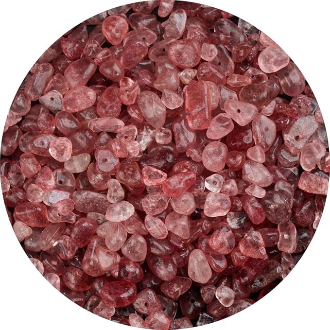 Natural Chip Stone Beads Strawberry Quartz 5-8mm About 400 Pieces Irregular by Cmidy