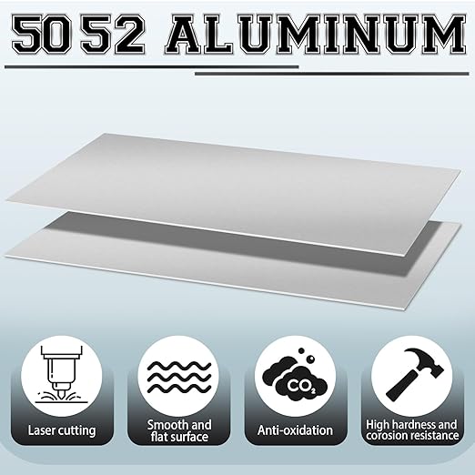 1 Pack 5052 Aluminum Sheet Metal 12" x 24" Aluminum Plate 1/8 (0.125'') Inch Thickness Rectangle Metal Panels for Industry Crafting Handcraft DIY Projects