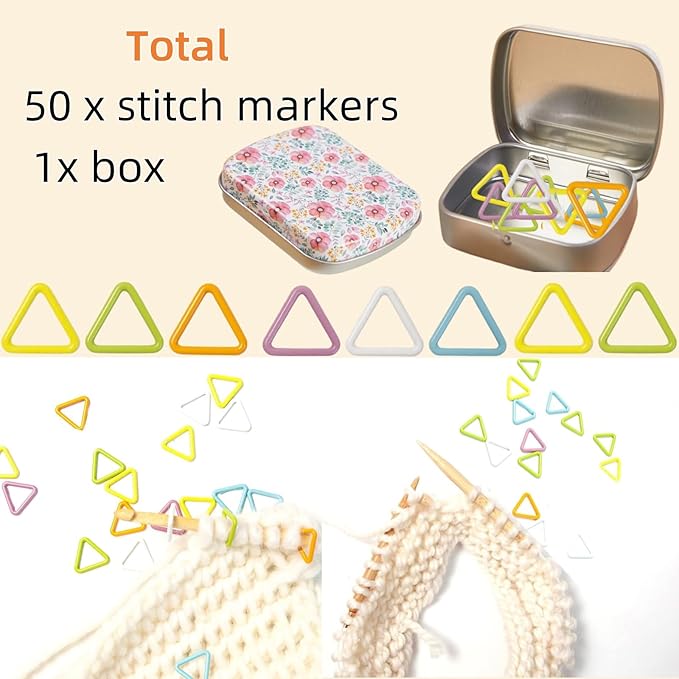 Hilsayum Star Shape Metal Stitch Markers Knitting,50Pcs Colorful Crochet Stitch Markers for Knitting Yarn and DIY Crafts