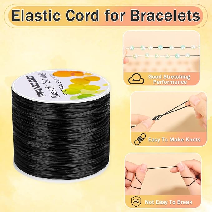 PAXCOO 1.4 MM Elastic String for Bracelets, Stretch Magic Elastic String Bead - Image 2
