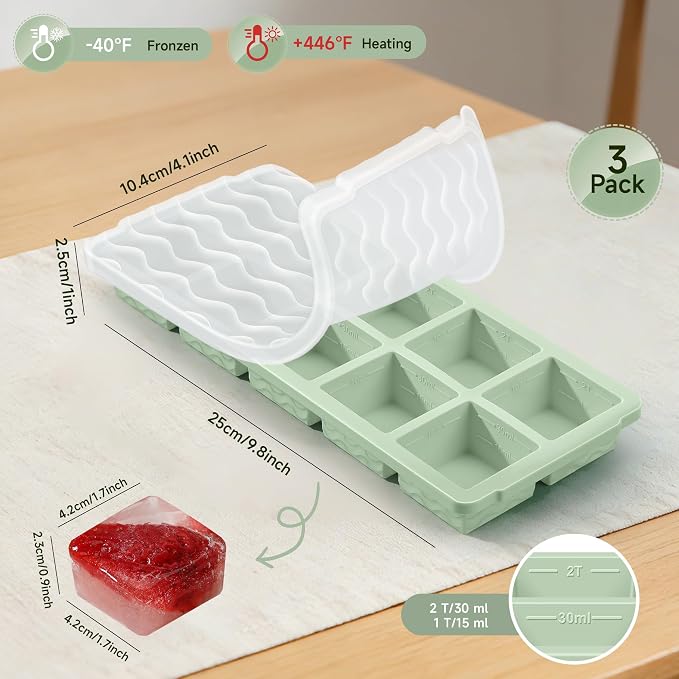Ice Cube Tray with Lid – 3 Pack 2 Tbsp Ice Trays - Image 6