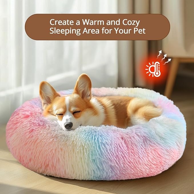 JOLLYVOGUE Calming Dog Bed Large Size Dog, Anti-Anxiety Donut Large Pet Bed - Image 4