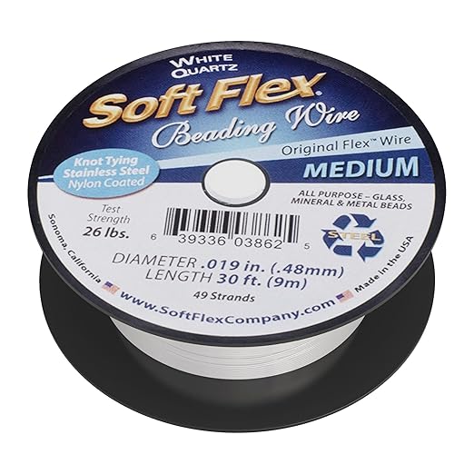 Soft Flex 49 Strand Beading Wire - Medium 0.19 Diameter - 30 Feet Nylon Design Wire