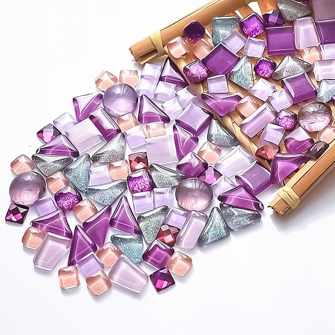 1.1LB Mixed Color Irregular Crystal Mosaic Tiles, Tiny Mini Mosaic Tile DIY by BTMIEY
