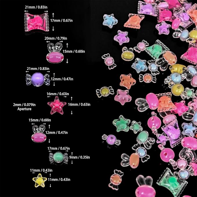 200g+ Candy Bulk Assorted Cute Kandi Beads - Image 3