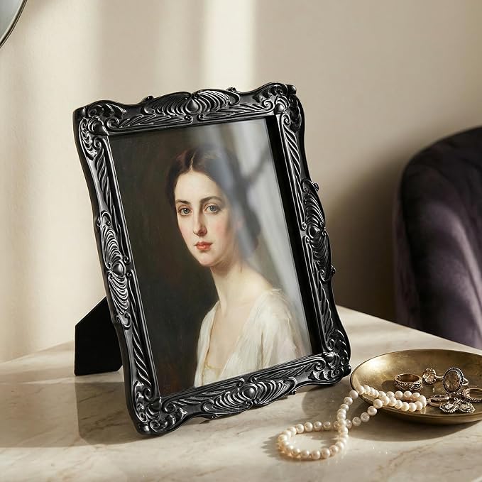 Cuspin Black Picture Frame 8x10 Gothic Frames, Vintage Handcrafted Resin Frame - Image 6