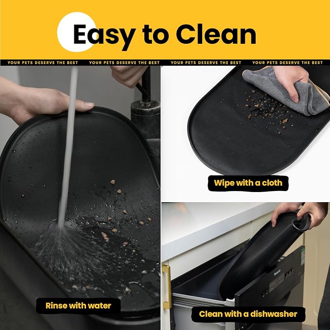 Dog Food Mat, 1/2 Inch Raised Edges Cat Dog Feeding Mat - Image 6