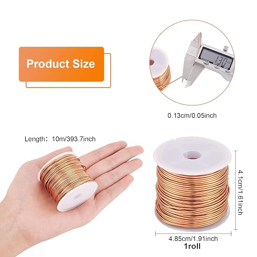 BENECREAT 16 Gague 32.8ft Tarnish Resistant Copper Wire, Copper Jewelry Craft - Image 2
