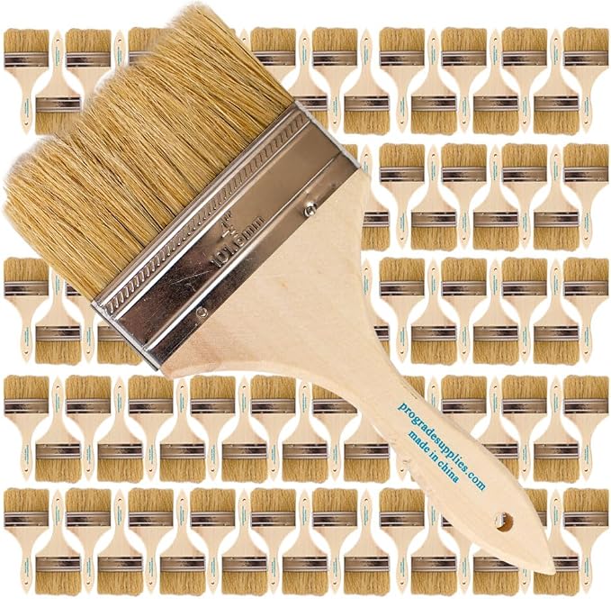 Pro Grade 4" Chip Brushes, Disposable Paint Brushes, by ProGradeSupplies