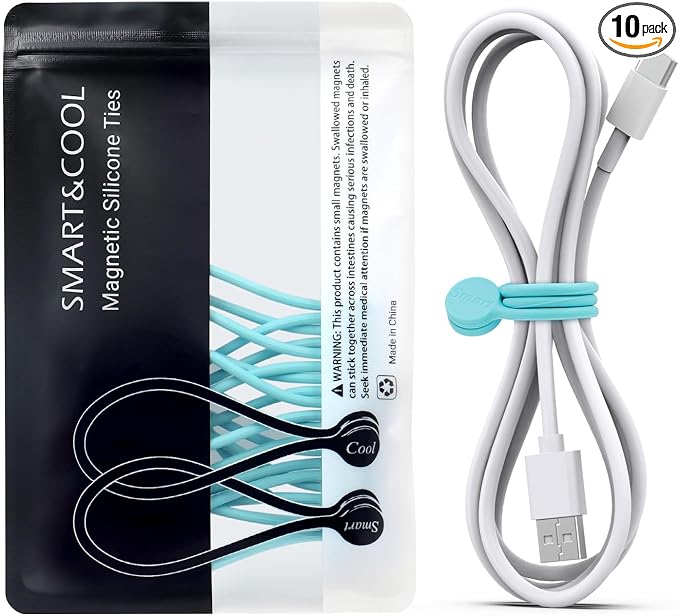 SMART&COOL Reusable Silicone Magnetic Cable Ties by SMARTCOOL