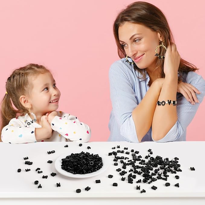 Augshy 700Pcs Black Large Alphabet Letter Beads - Image 5