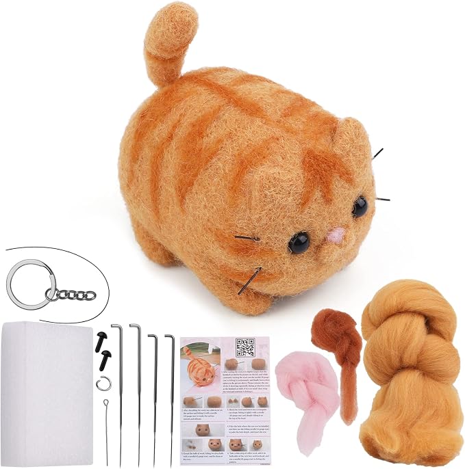 QMNNMA Needle Felting Kit, Animals Needle Felting Set, DIY Wool Felt Materials by Qmnnma