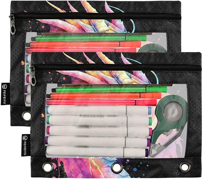 Custom Lightning Dragon Watercolor Pencil Pouch - Image 2